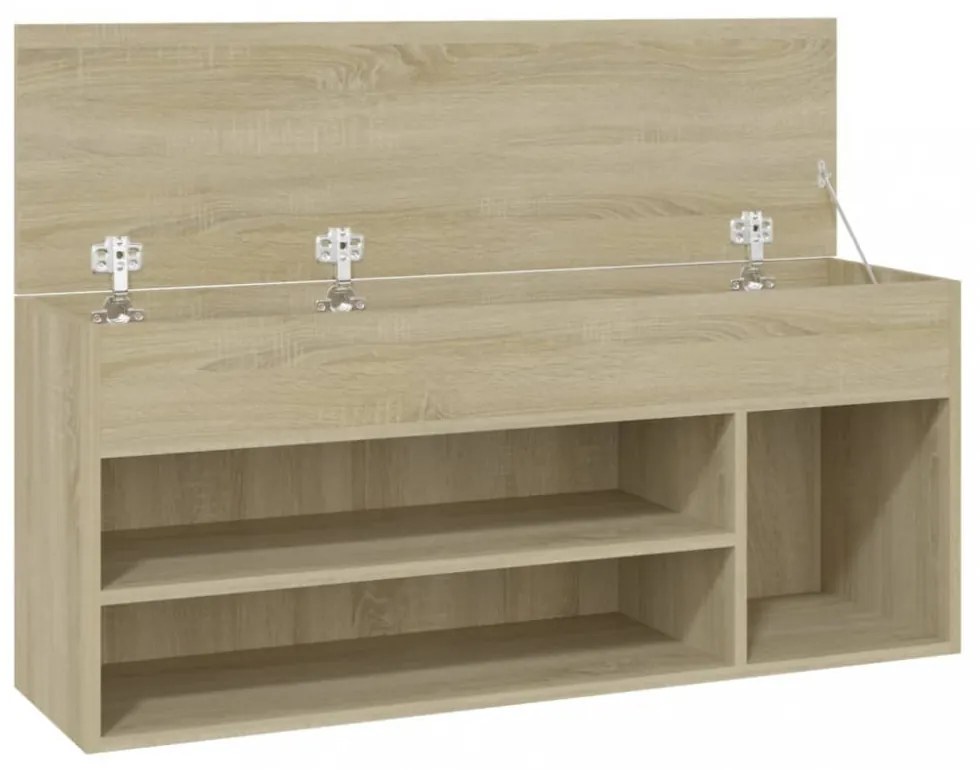sonoma tölgy színű szerelt fa cipőtároló pad 105 x 30 x 45 cm