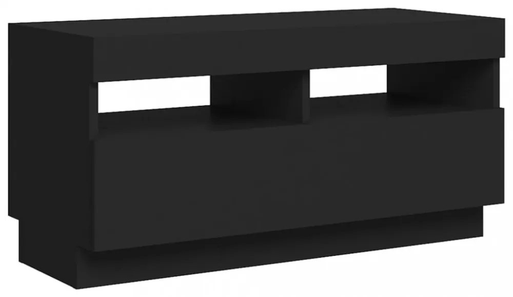 fekete TV-szekrény LED-lámpákkal 80 x 35 x 40 cm