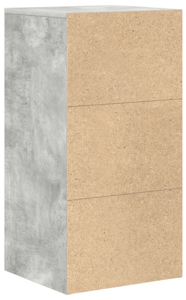 Szürke tárolószekrény Beton szürke Összeszerelt fa, Beton felület