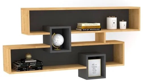 Fali polc KAREN 120x72,2 cm barna/antracit