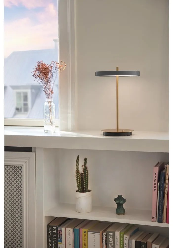 Antracitszürke LED szabályozható asztali lámpa fém búrával (magasság 31 cm) Asteria Move – UMAGE