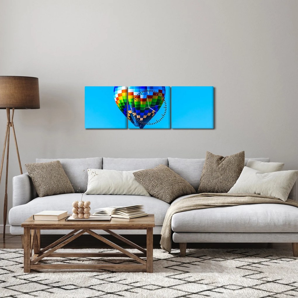 Kép - Hőlégballon (órával) (90x30 cm)