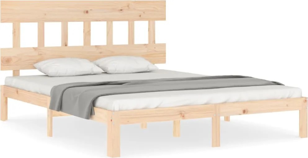 vidaXL tömör fenyőfa ágy matrac nélkül 160 x 200 cm