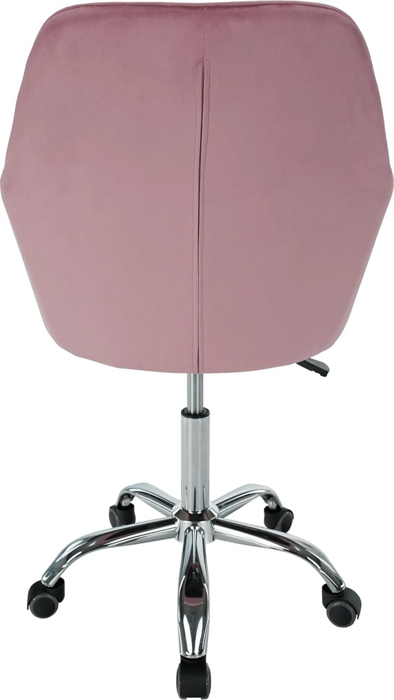 Irodai szék, rózsaszín Velvet szövet/króm, KLIAN