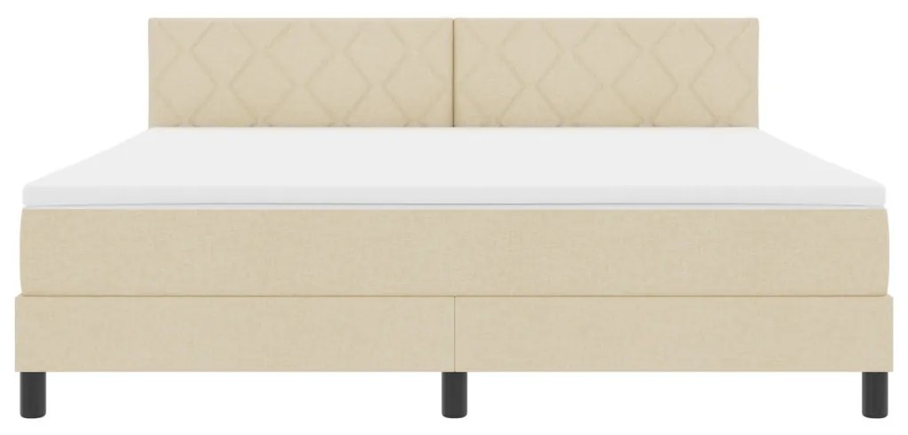 Box Spring Ágy Matraccal Krém 180x200 cm Szövet