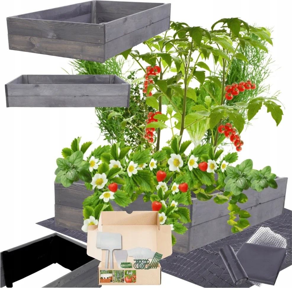 Magasított ágyás zöldséges láda virágtartó impregnáló 18x90x90