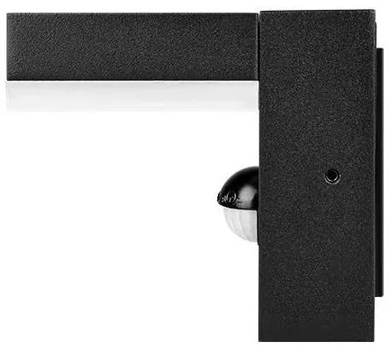 LED kültéri fali lámpatest érzékelővel LED/9W/230V 4000K IP44 fekete