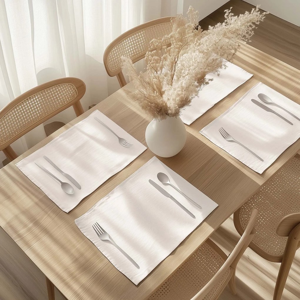 Goldea lenvászon keverék reggeliző alátét - elefántcsontszín - 2db 30 x 40 cm