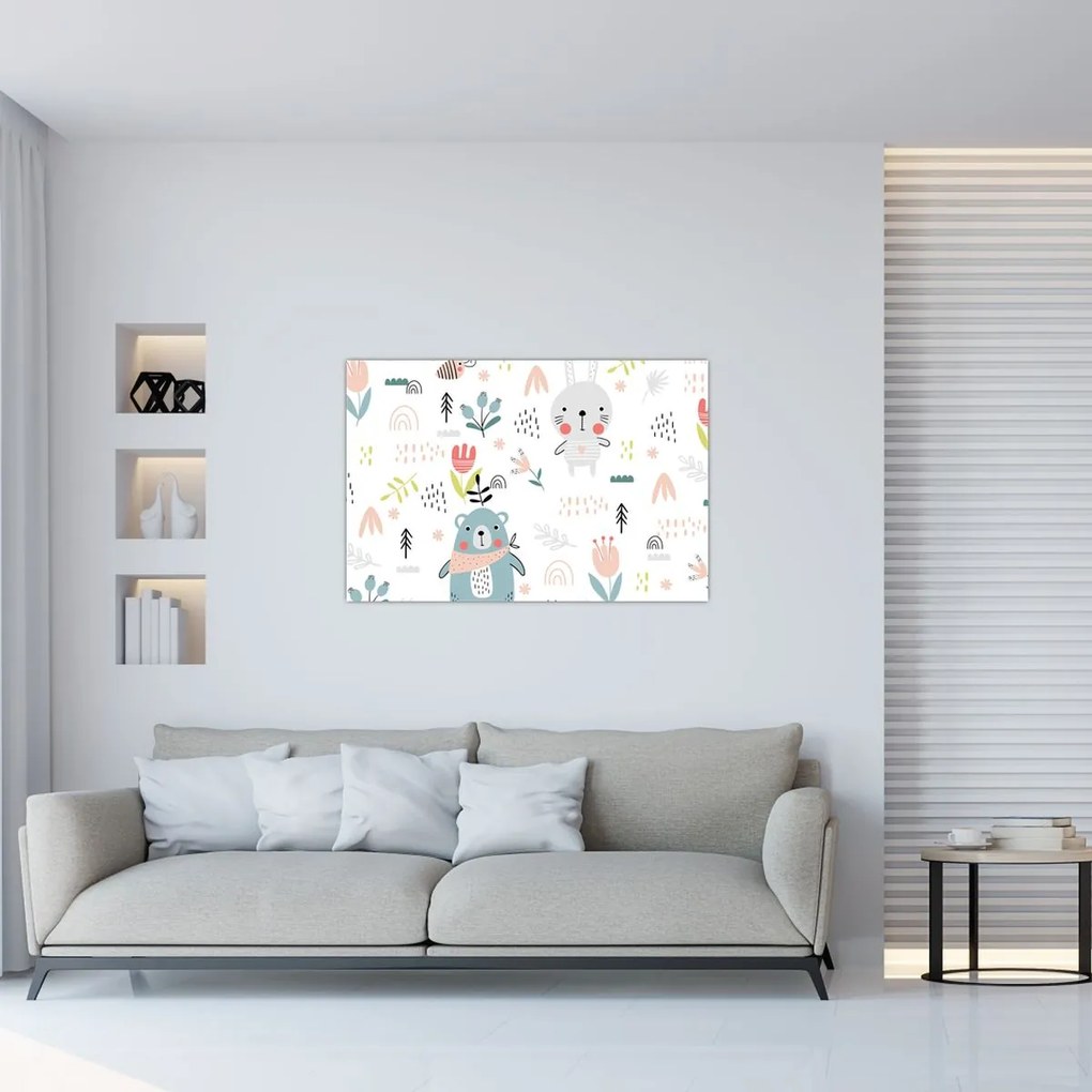 Kép - Állatok a réten (90x60 cm)