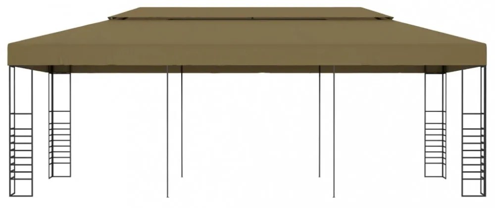 tópszínű kerti pavilon 6 x 3 x 2,7 m 180 g/m²