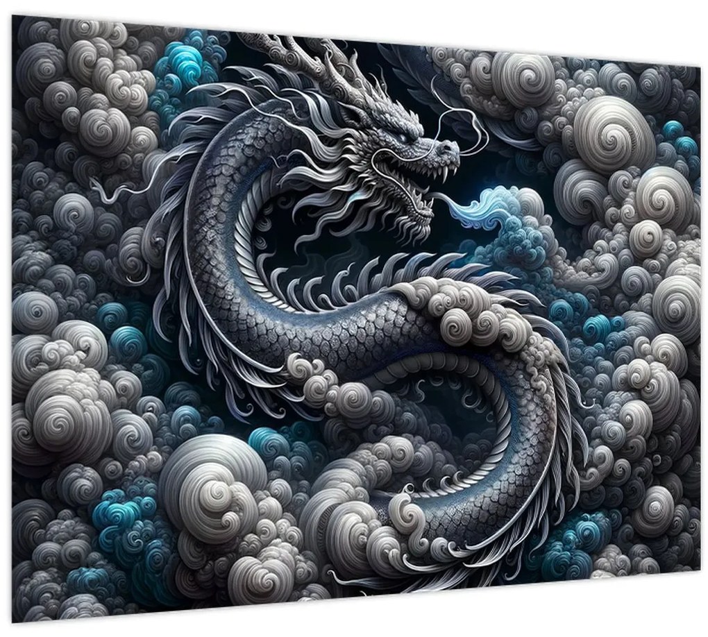 Kép – Sárkány a füstben (70x50 cm)