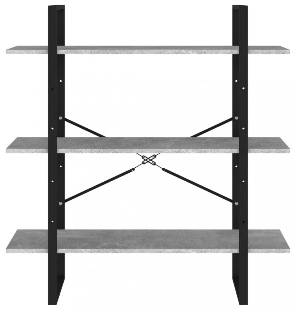betonszürke forgácslap könyvszekrény 100 x 30 x 105 cm