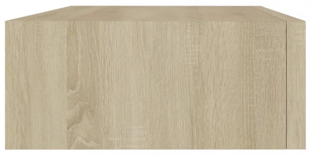 tölgyszínű MDF falra szerelhető fiókos polc 40 x 23,5 x 10 cm