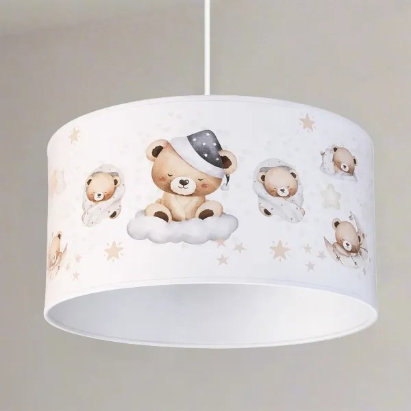 Brilagi - LED zsinóros gyerekszobai csillár BOBO 1xE27/60W/230V átm. 35 cm fehér/mackókkal