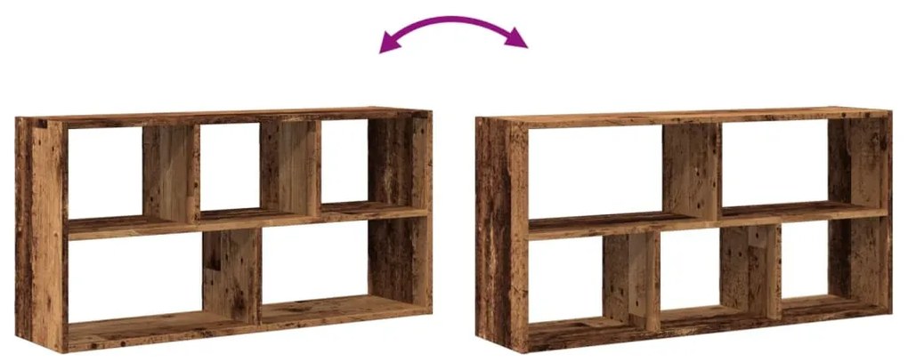 antik fa színű szerelt fa fali polc 100 x 25 x 50 cm