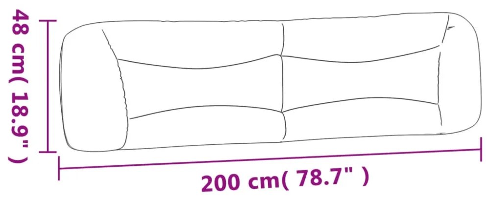 sötétbarna szövet fejtámla párna 200 cm