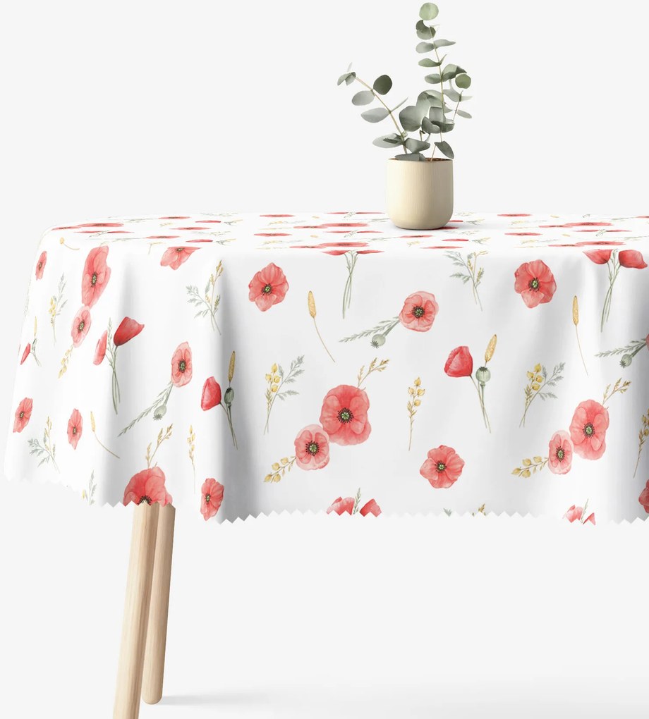 Goldea ovális teflonos terítő - pipacsok 120 x 180 cm