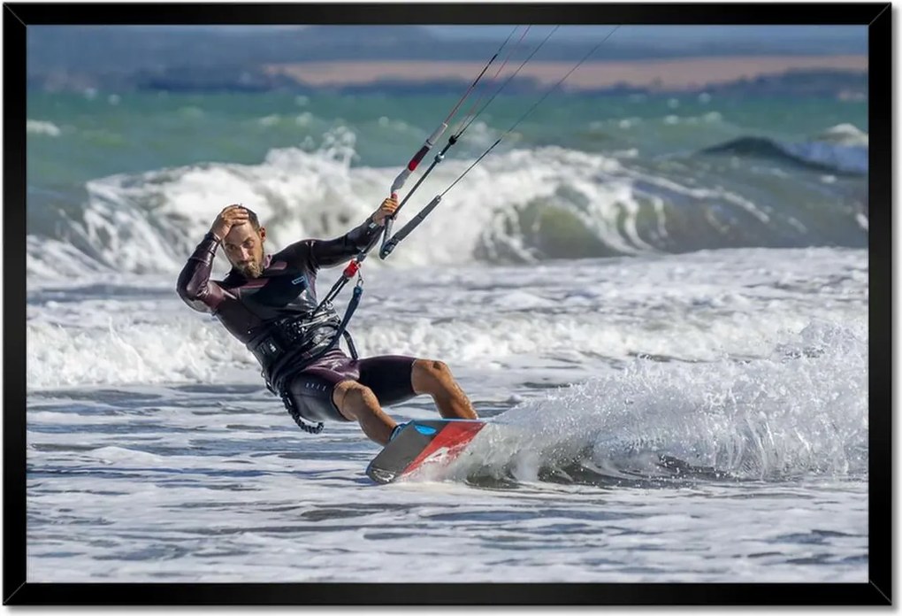 Poszterek keretben 60x40 Kitesurfing Kitesurfer