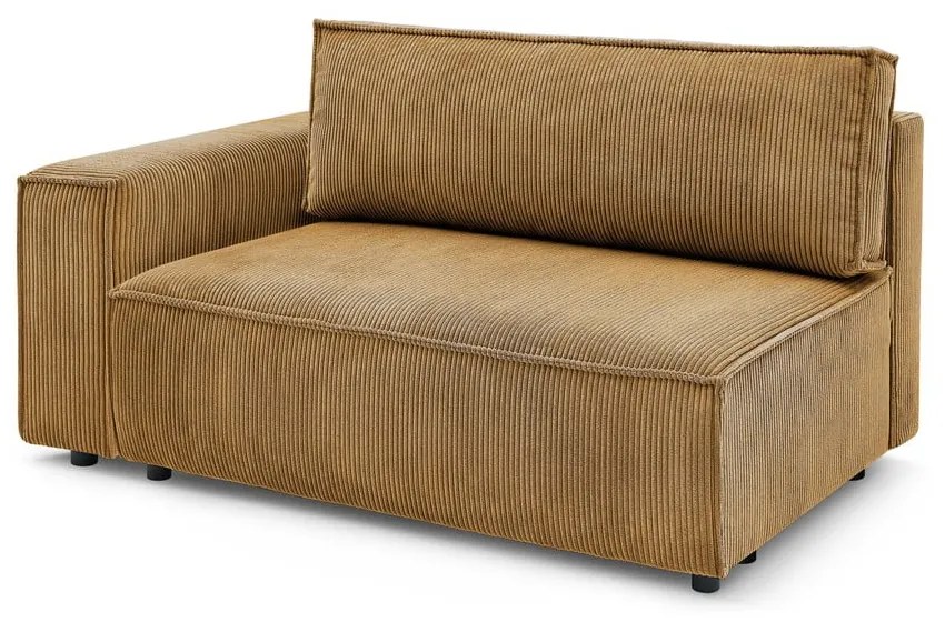 Mustársárga kordbársony kanapé modul (bal oldali) Nihad modular – Bobochic Paris
