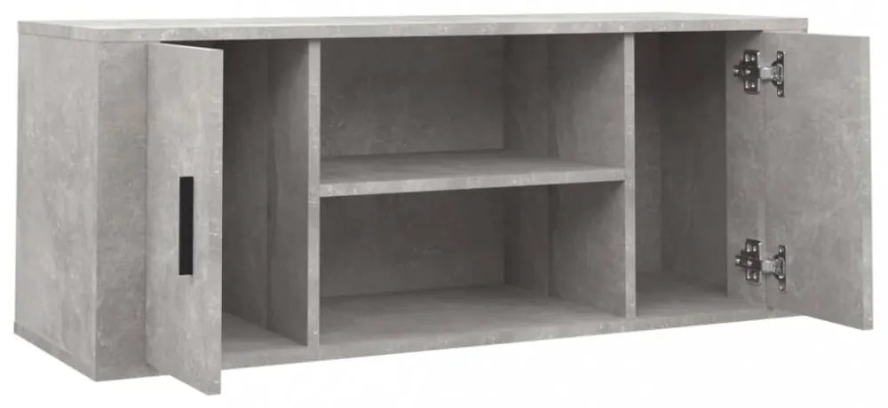 betonszürke szerelt fa TV-szekrény 100x35x40 cm