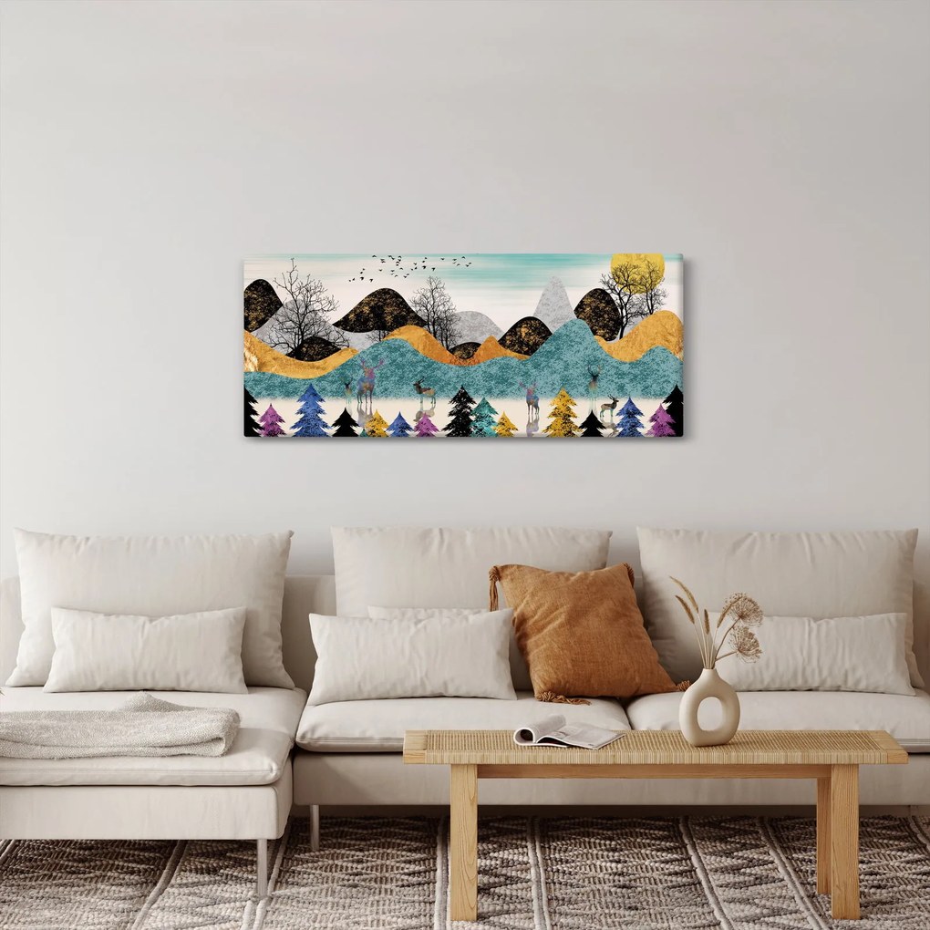 Grafikus kép szarvas (120x50 cm)
