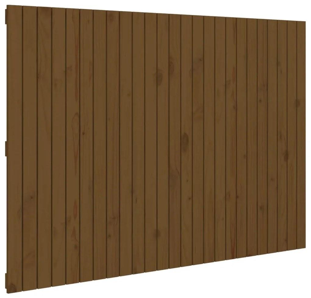 mézbarna tömör fenyőfa fali fejtámla 159,5x3x110 cm
