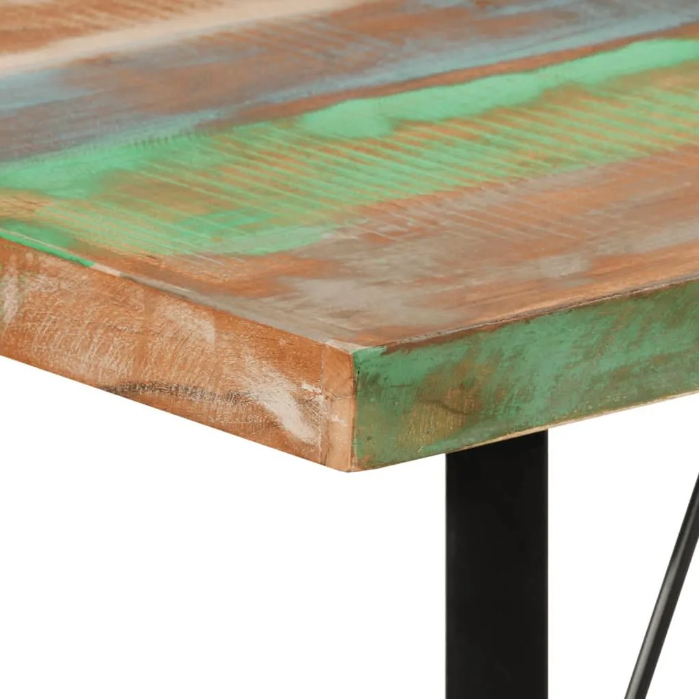 Tömör újrahasznosított fa és vas bárasztal 110 x 55 x 107 cm