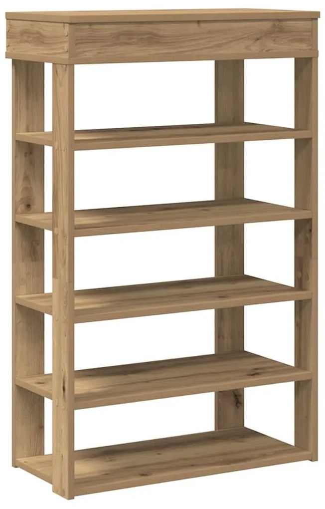 kézműves tölgy színű szerelt fa cipősszekrény 60x30x98 cm