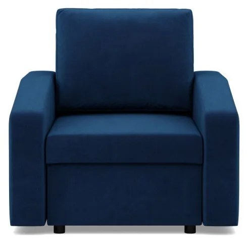 Zeus fotel, döntött kartámasz, bársony, bonell töltet, kék