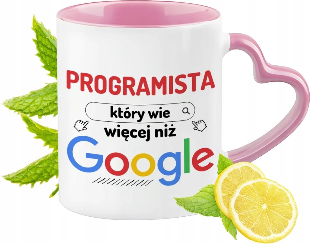 Programozó Bögre Rózsaszín Szív Alakú Füllel Kávé Ajándék