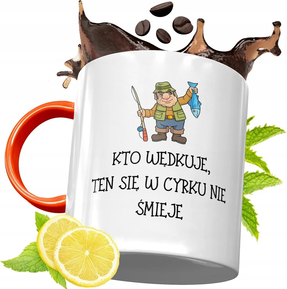 Narancssárga Bögre Horgászoknak Ajándék fényképes nyomtatással