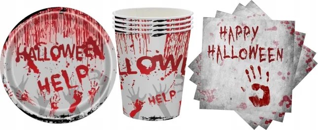 Halloween bögre szett tányérok 32db-os Halloween bögre szalvéta