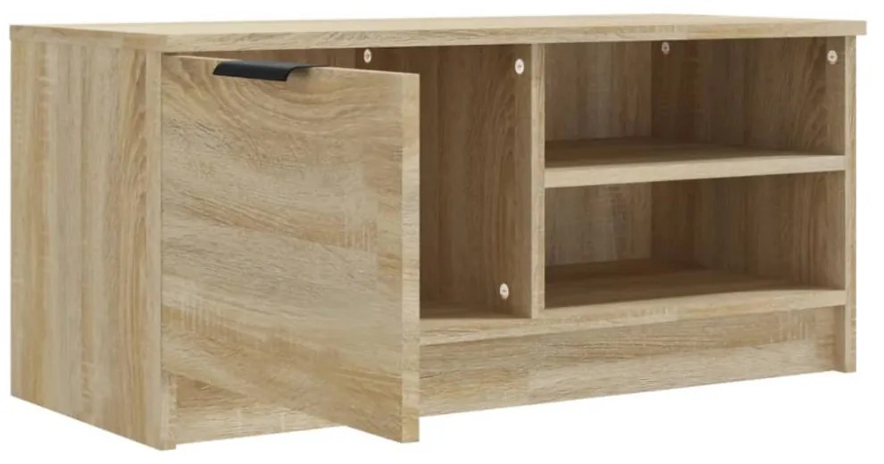 sonoma-tölgyszínű szerelt fa fali TV-szekrény 80x35x36,5 cm