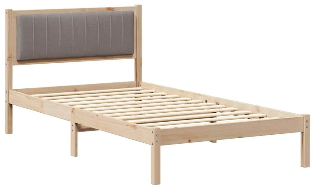 Ágykeret Kárpitozott Fejtámlával Tópszínű 100 x 200 cm