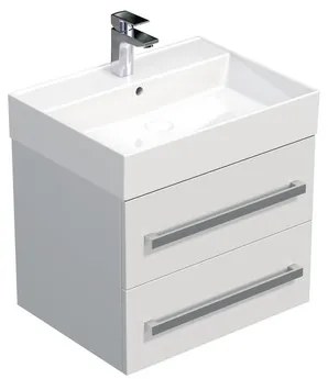 SAT Cube Way Fürdőszobaszekrény mosdóval 60x53x46 cm fehér fényes CUBE46602BISAT