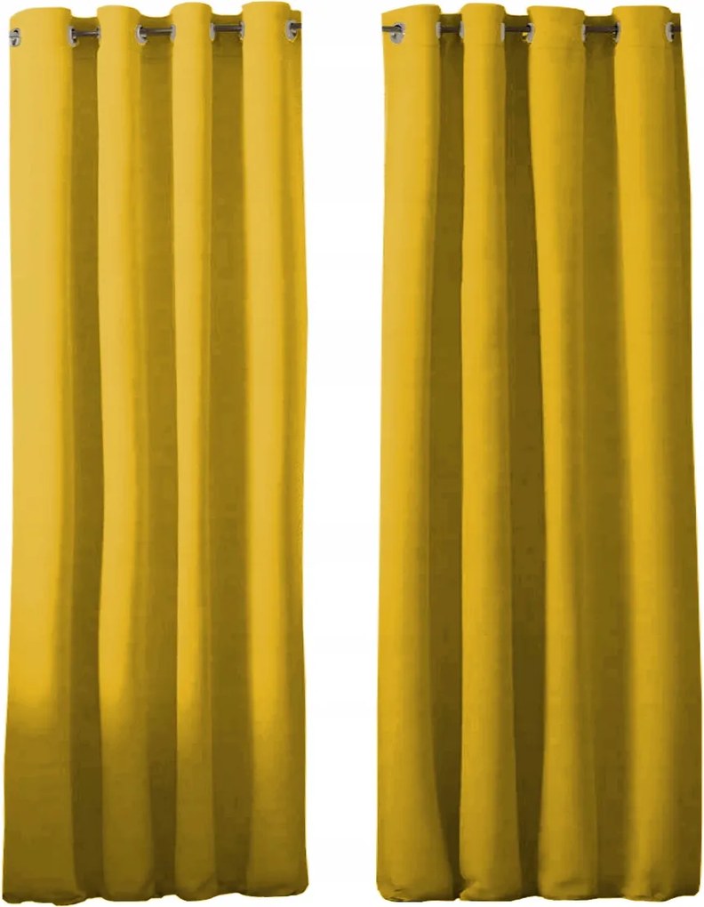Panama Kész Függöny Szett 145x250 matt citromsárga