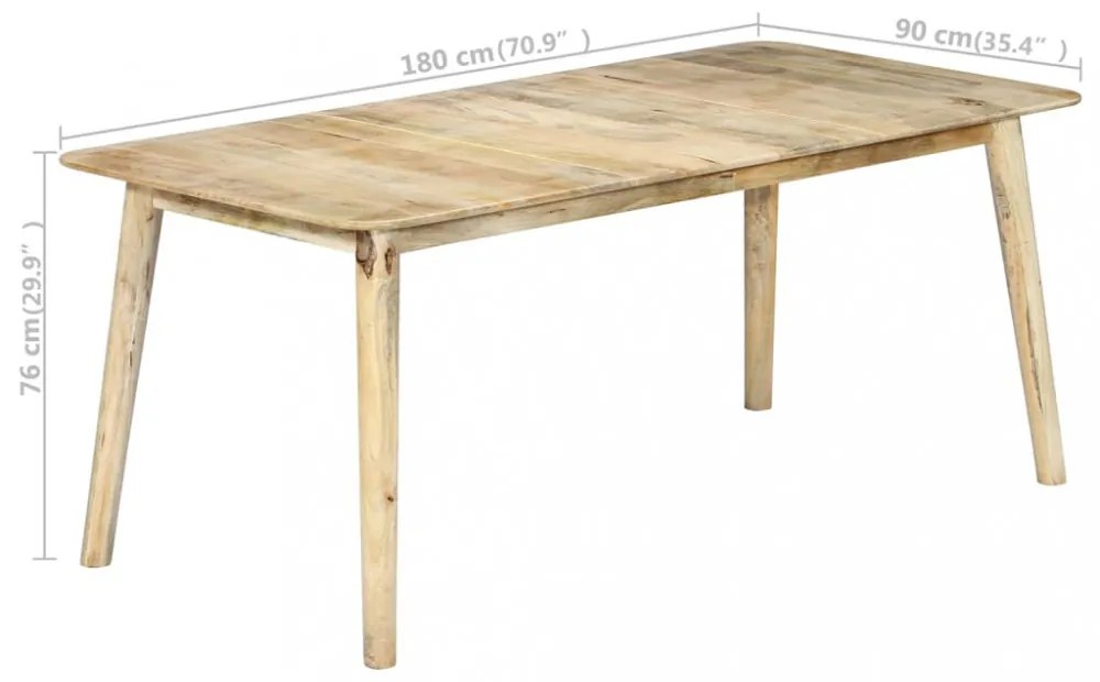tömör mangófa étkezőasztal 180 x 90 x 76 cm