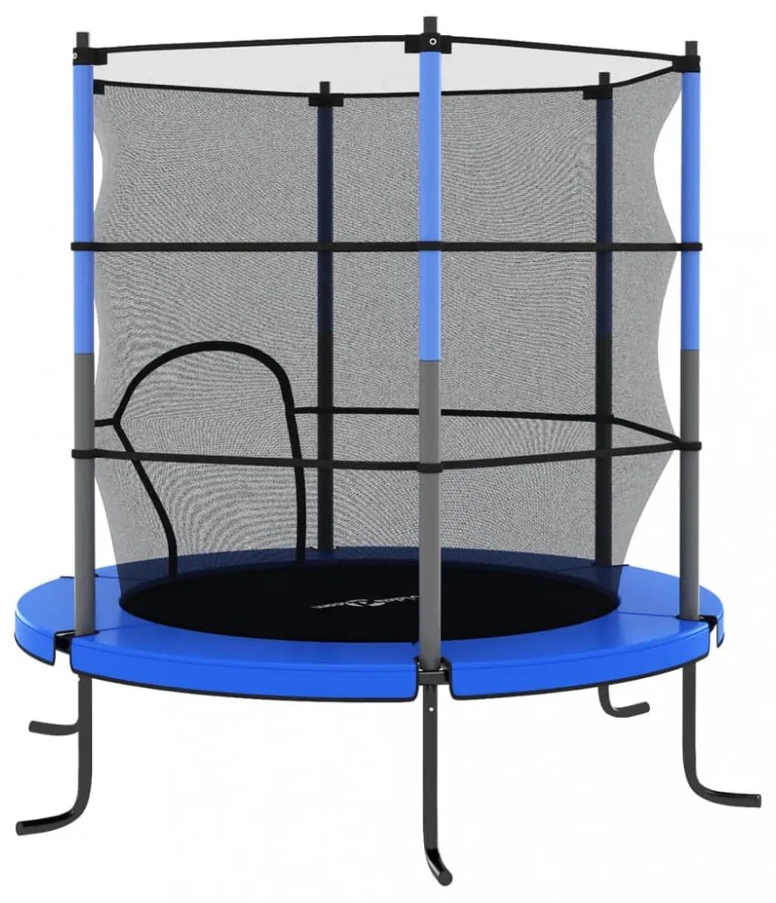 kerek kék trambulin védőhálóval 140 x 160 cm