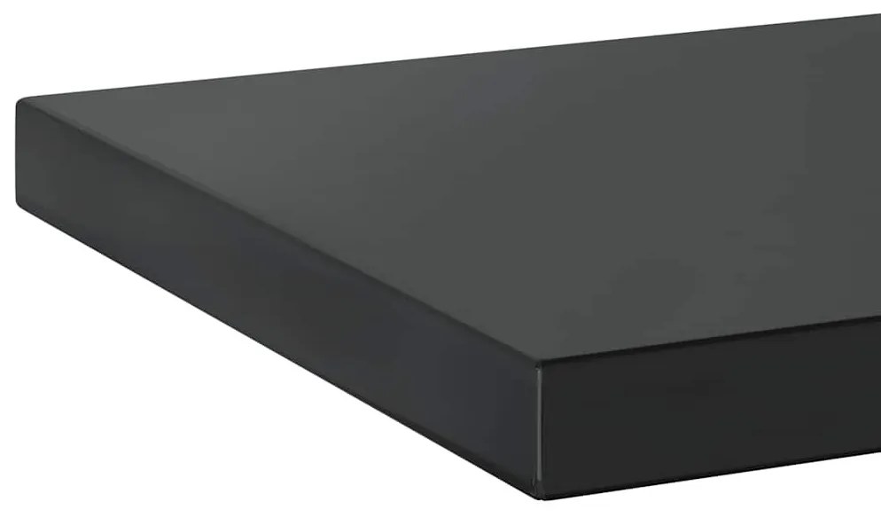2 db fekete rozsdamentes acél fali polc 50 x 30 x 3 cm