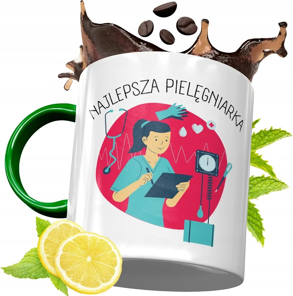 Zöld Bögre Ápolónőnek Tökéletes Ajándék fényképes nyomtatással