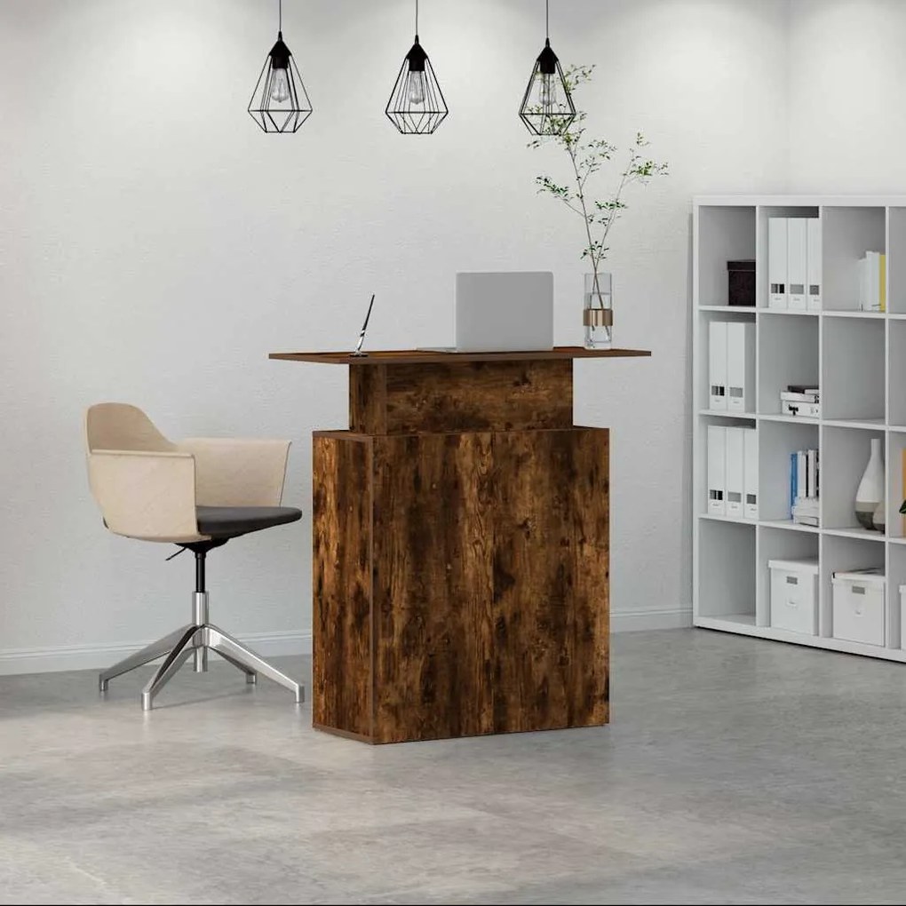 recepciós pult füstös tölgy 100x40x104 cm szerelt fa