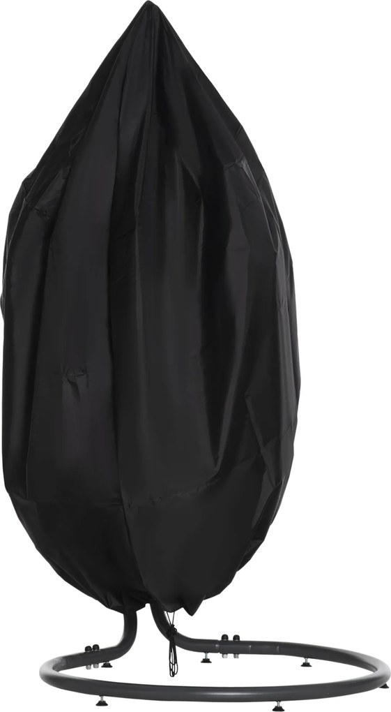 Outsunny Védőfedelet Függő Székhez Vízálló Szélálló Zippzáros 210D Oxford Anyagból Függő Kosár Lengőszékhez Hintaágyhoz Ø115 x 190H cm Fekete | Aosom