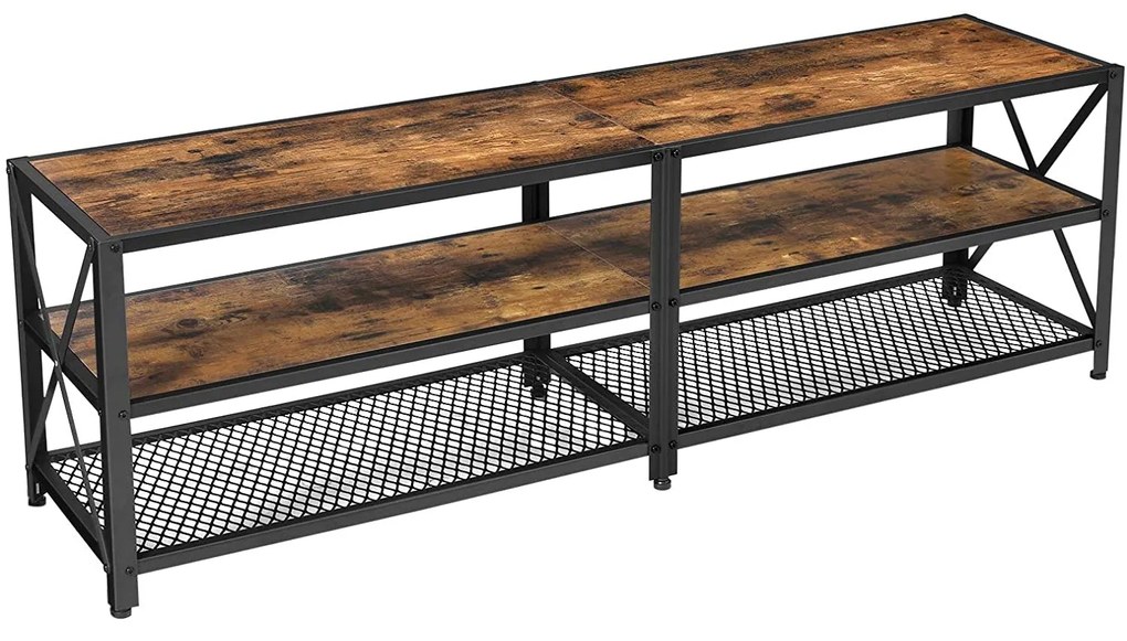 Tv állvány, tv szekrény polcokkal 140 x 39 x 52 cm rusztikus barna