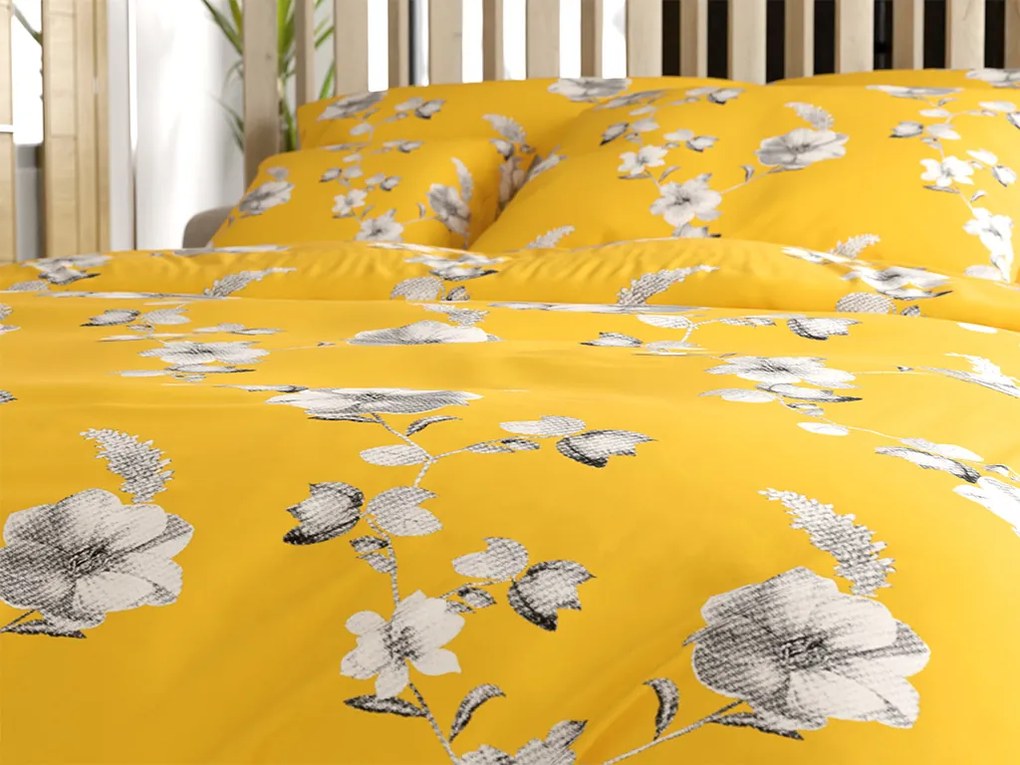 Mikroszálas ágyneműhuzat YELLOW ROSE sárga Ágyneműhuzat mérete: 70 x 90 cm | 140 x 200 cm
