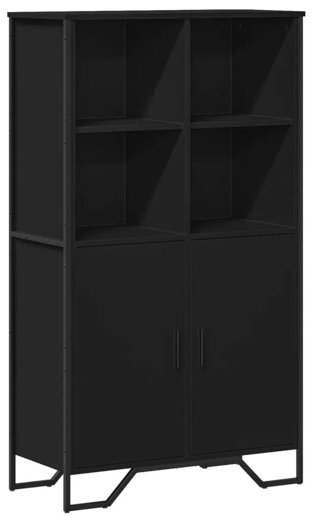 fekete szerelt fa magasszekrény 79,5 x 35,5 x 137,5 cm