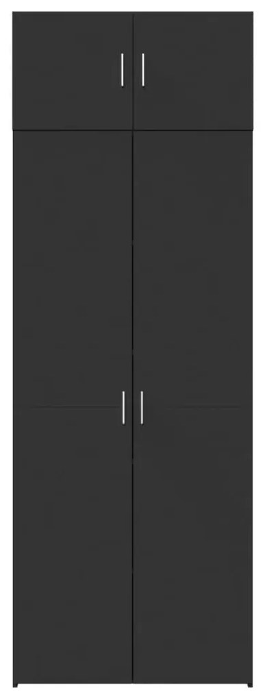 fekete szerelt fa tárolószekrény 80 x 42,5 x 225 cm