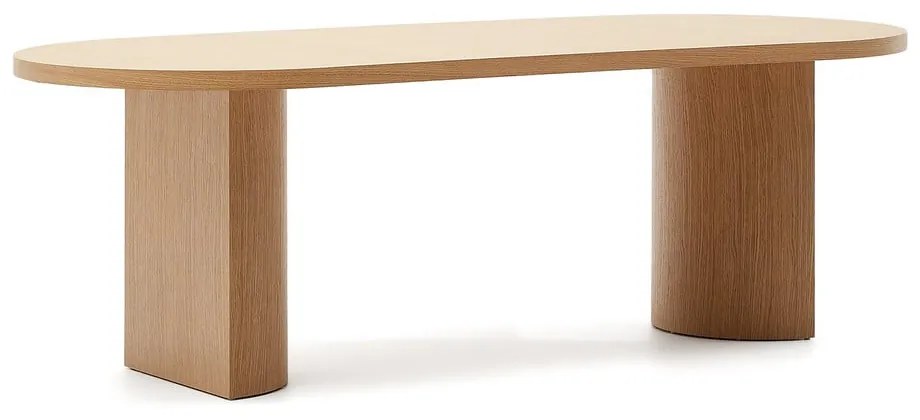 Étkezőasztal tölgyfa dekorral 100x240 cm Nealy – Kave Home