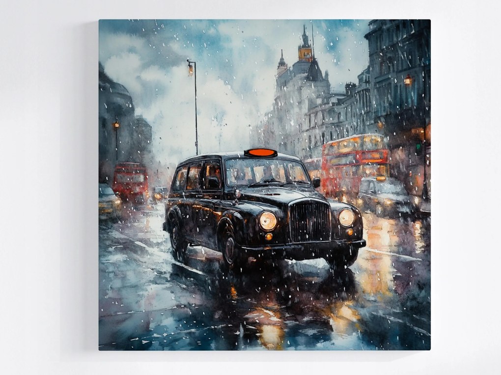 Canvas Vászonkép Autó Taxi Tarifa Anglia London 80x80