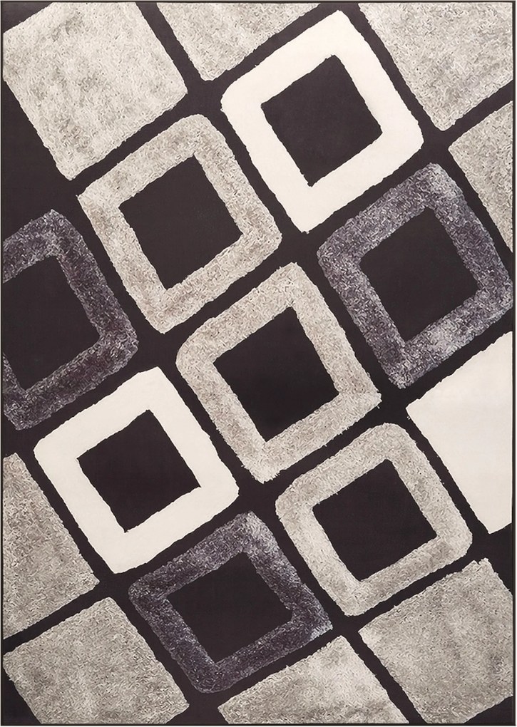 Szőnyeg 120X170 CM Nappaliba Barna Szürke Fekete Modern Mozaik