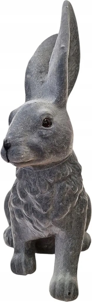 Húsvéti figura Realisztikus Nyuszi Flokkolt Dekoráció Szürke